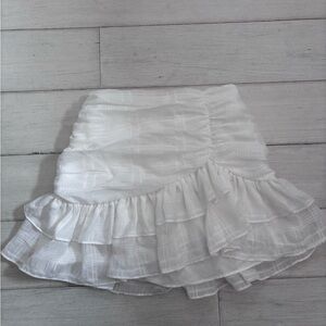 Elegant White Ruffled Skirt